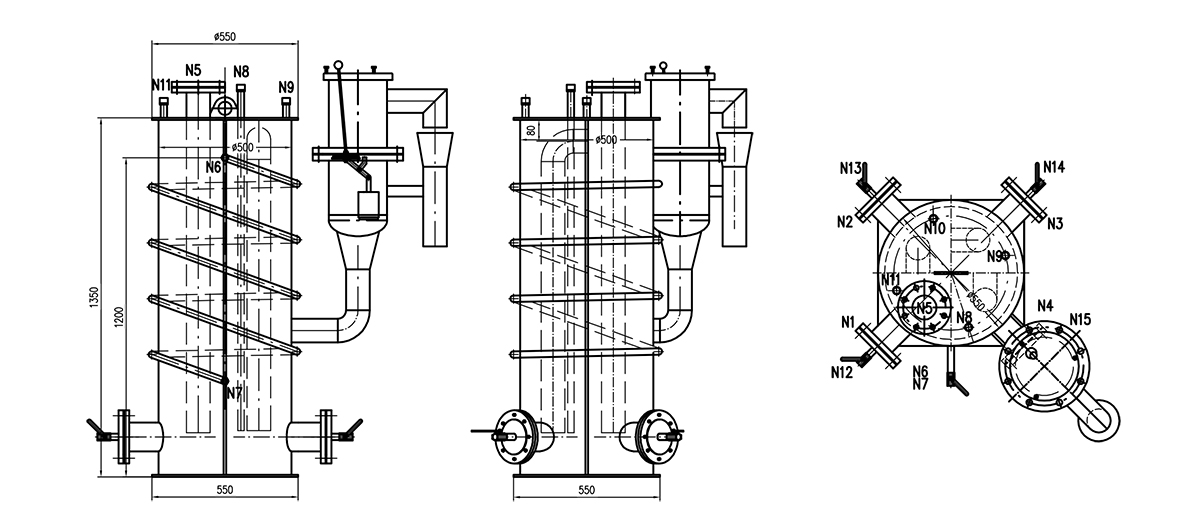 立式煤氣排水器 水封高度1080mm確認圖 立式煤氣排水器 水封高度1080mm確認圖
